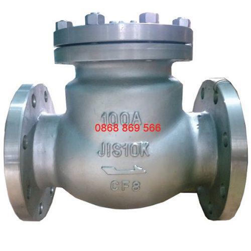 Van 1 chiều lá lật inox nối bích