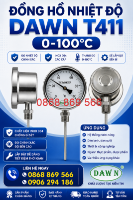 Poster đồng hồ đo nhiệt độ T411 100độ L60