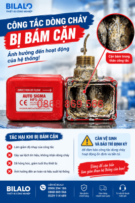 Poster công tắc dòng chảy bị bám cặn